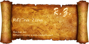 Róna Zina névjegykártya